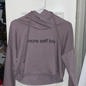 self love crop hoodie